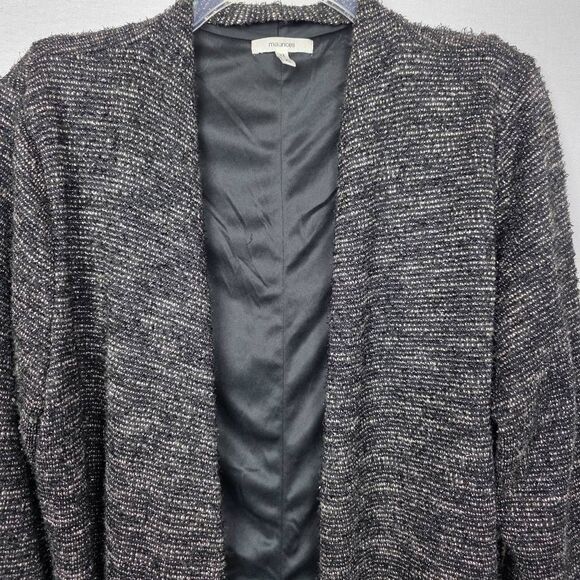 Maurices Boucle Open Front Coatigan Black Gray XL - Picture 2 of 8